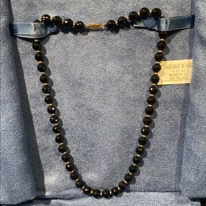 Fortunoff Elegant Black and Gold Beaded Necklace 18 inches